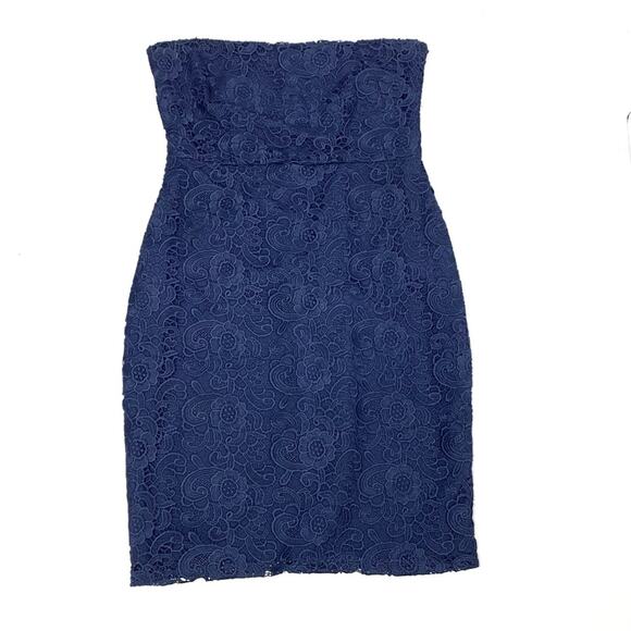 Likely Navy Lace Strapless Shift Mini Dress Navy 12 - Picture 1 of 11
